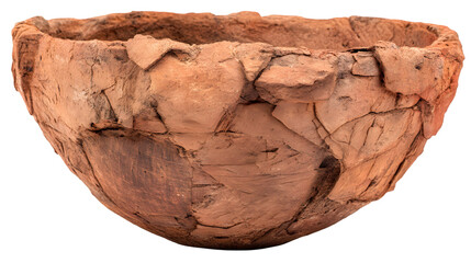 Handmade Clay Cup Represents Traditional Craftsmanship isolated on white PNG