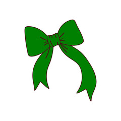 green ribbon bow