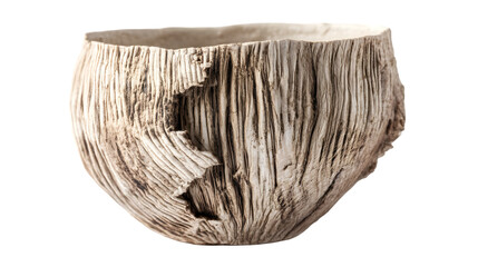 Handmade Clay Cup Emphasizes Organic Handmade Texture isolated on white PNG