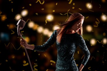 Rock Musicians Performing Alternative Music on Nightclub Stage