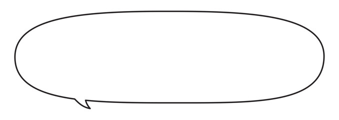 楕円長方形 吹き出し イラスト（内向きしっぽ・ワイド）