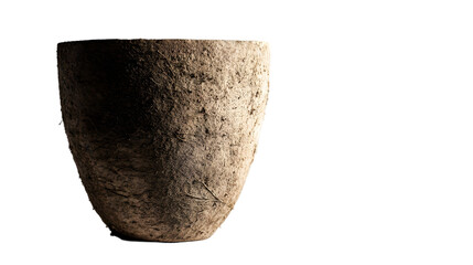 Handmade Clay Cup Highlights Artisanal Earthenware Design isolated on white PNG