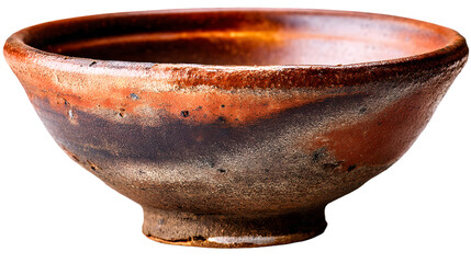 Handmade Clay Cup Displays Rustic Ceramic Craft isolated on white PNG