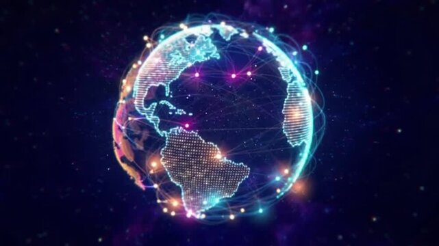 Global Network Connections on Earth from Space at Night