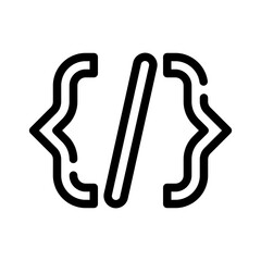 Obraz premium code brackets line icon