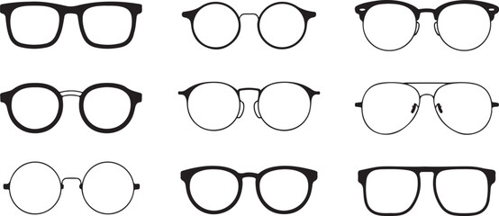 glasses optical frame assortment round square aviator wayfarer © AIcon Star