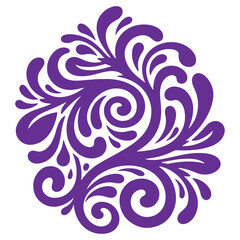 Fototapeta premium Purple Abstract Swirl Design Element Decorative Vector Illustration