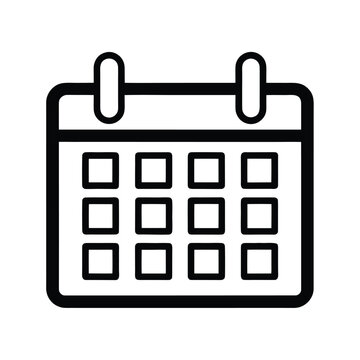 Date Picker Calendar Web Line Art Icon Vector Illustration