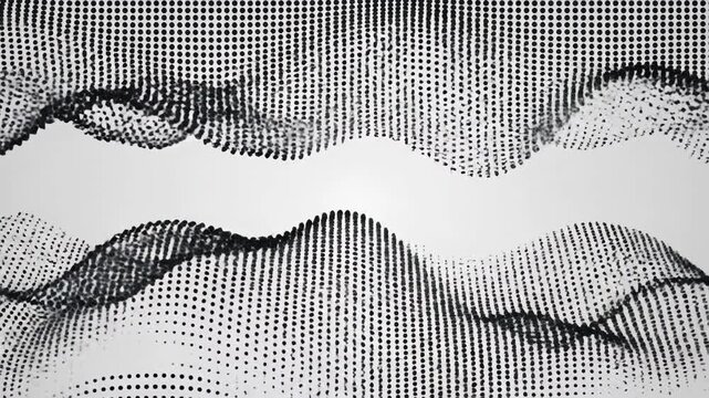 Abstract data visualization waveform with black dots and copy space