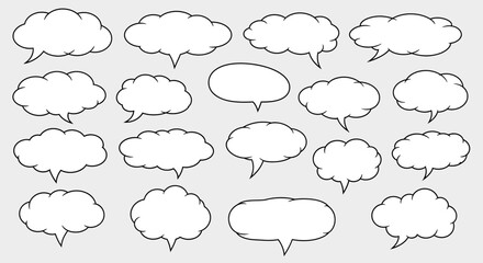 Cloud Speech Bubbles Set for Communication and Design