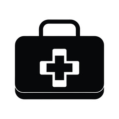 Obraz premium First Aid Kitchen Silhouette Icon Vector Illustration