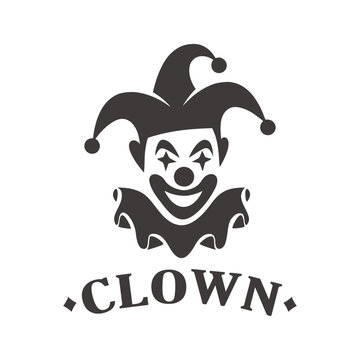 Jester Clown Logo Design with Traditional Hat and Smiling Face Vector Illustration for Entertainment Brand