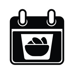 Obraz premium Food Calendar Silhouette Icon Vector Illustration