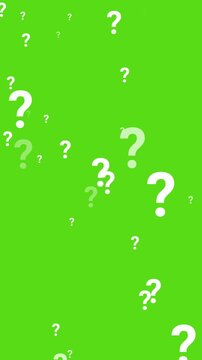 Falling Question Marks Doubt Animation Green Screen 4K