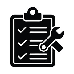 Obraz premium Maintenance Checklist Silhouette Icon Vector Illustration