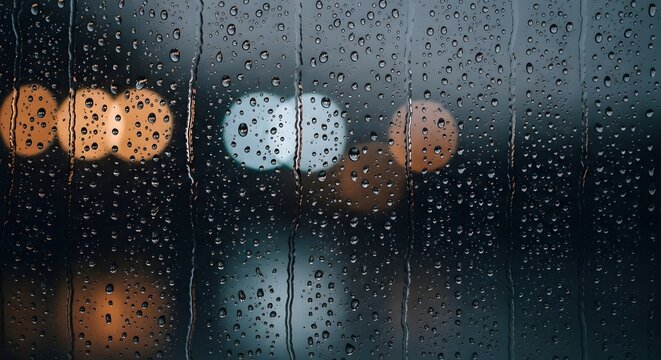 Black Glossy Surface with Rain Water Droplets