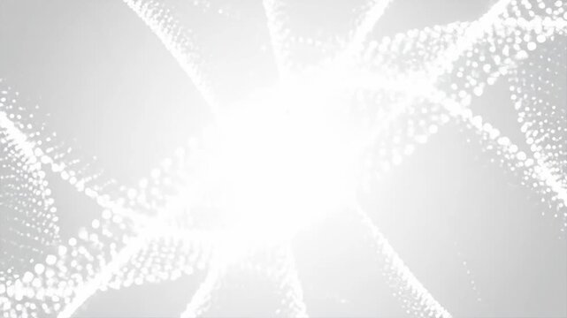 Abstract luminous curves and lines against light gray gradient backdrop