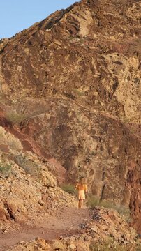 Girl Hike on Desert Mountain Trail: Adventure, Nature, and Exploration