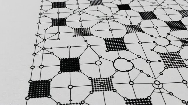 Abstract mesh network connection interlinked nodes with copy space