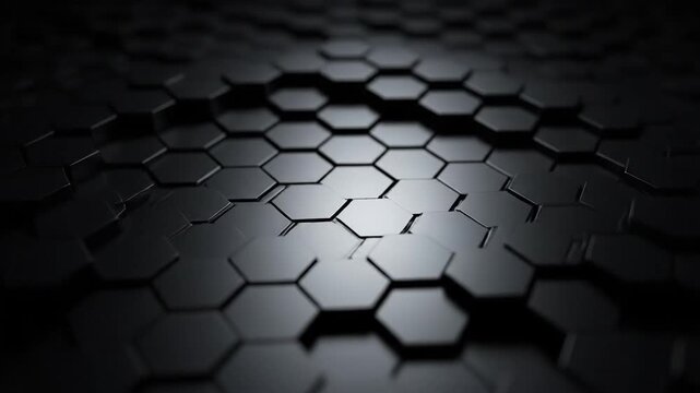 Abstract hexagonal pattern dark technological background visualization