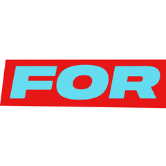 Cyan Bold Sans Serif For Word on Red Background