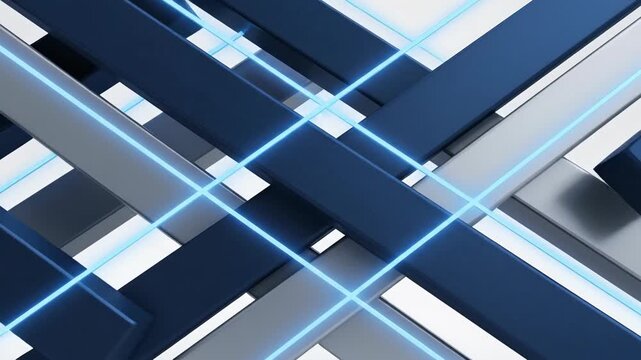 Abstract intersecting bars with glowing lines modern background