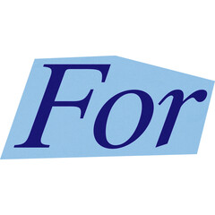 Blue Italic Serif For Word Typography Cutout