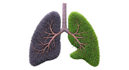 Healthy vs. Unhealthy Lungs: Green vs. Black Foliage