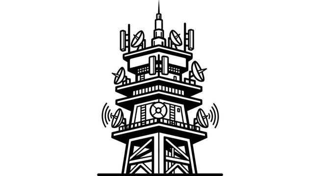 Cellular tower with antennas on top.