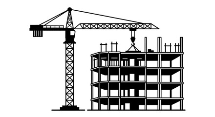 Construction crane lifting building materials. © AHMAD