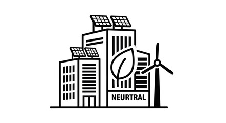 Eco friendly city buildings with solar panels. © AHMAD