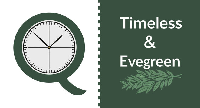 Green clock with leaf design.