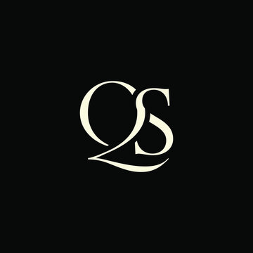 Elegant Intertwined Q and S logo design. QS monogram. Modern, sophisticated branding symbol suitable for luxury fashion, design studios, and editorial logos.