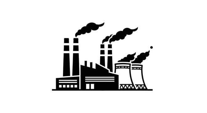 Industrial factory with smokestacks emitting smoke.