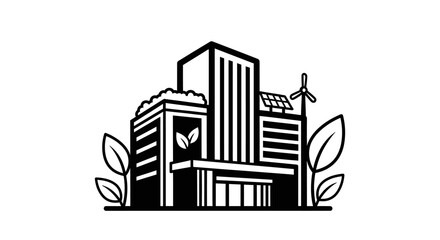 Modern city building with wind turbine. © AHMAD