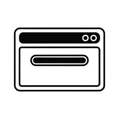 Web Search Input Bar Line Art Icon Vector Illustration