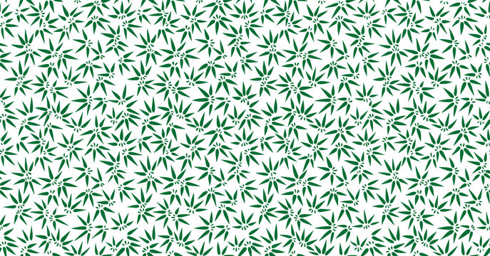 ボタニカルリーフ　和柄パターン　笹の葉