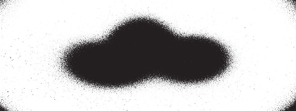 Abstract black and white fuzzy shape with soft edges.