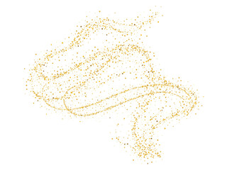 Gold glitter swirl trail with shimmering magic dust particles vector isolated on white background © ManyLights