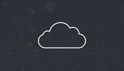 Outline Cloud Computing Icon on Dark Textured Background, Digital Data Storage and Network Connection Concept, Professional Symbol for Cloud Services Internet Hosting and Information Transfer.