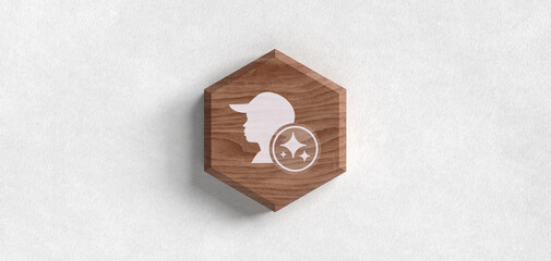 KI Profil Header Icon Kind mit Kappe und Sparkles künstliche Intelligenz für Bildung Entwicklung und Jugendschutz auf Holz Hintergrund © sh99