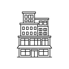 Fototapeta premium Simple line drawing of a building.