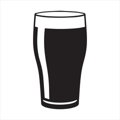 Pint glass of IPA Vector, Silhouette, Illustration