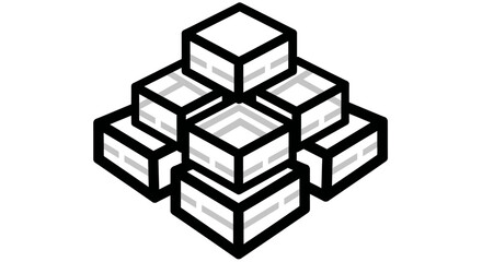 Fototapeta premium Stack of white boxes illustration.