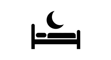 Bed with pillow and crescent moon. © fadli