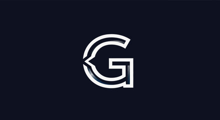 Fototapeta premium White Letter G Logo Symbol.