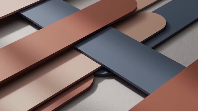 Abstract rounded rectangle composition with neutral pastel palette
