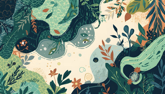 nature and reptile illustration background