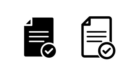 Approved Document Icon with Checkmark for File Verification and Task Success © MdDelowar
