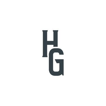 HG Abstract Initial Logo. Clean, high-contrast typography suitable for branding, identity, and corporate design. Ideal for logos, signage, and minimalist graphic projects.